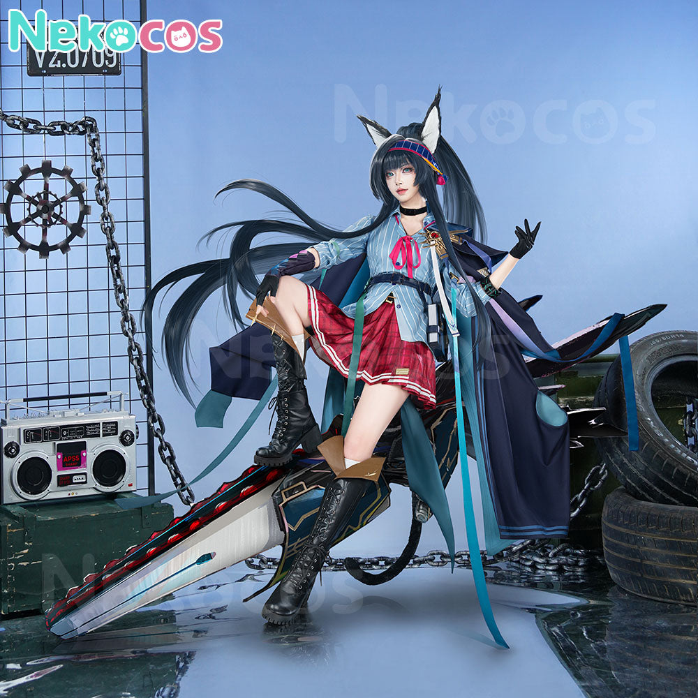 【Nekocos】Game Arknights Cosplay Blaze Explosive Blue Flame Cosplay Costume Premium Edition