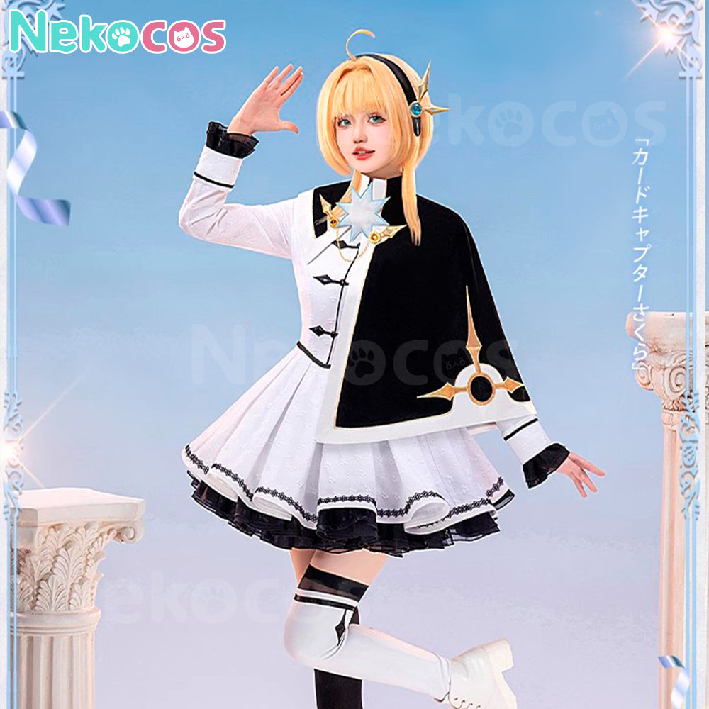 【Nekocos】Anime Cardcaptor Sakura Cosplay Kinomoto Sakura Black / White Dress Cosplay Costume | In Stock