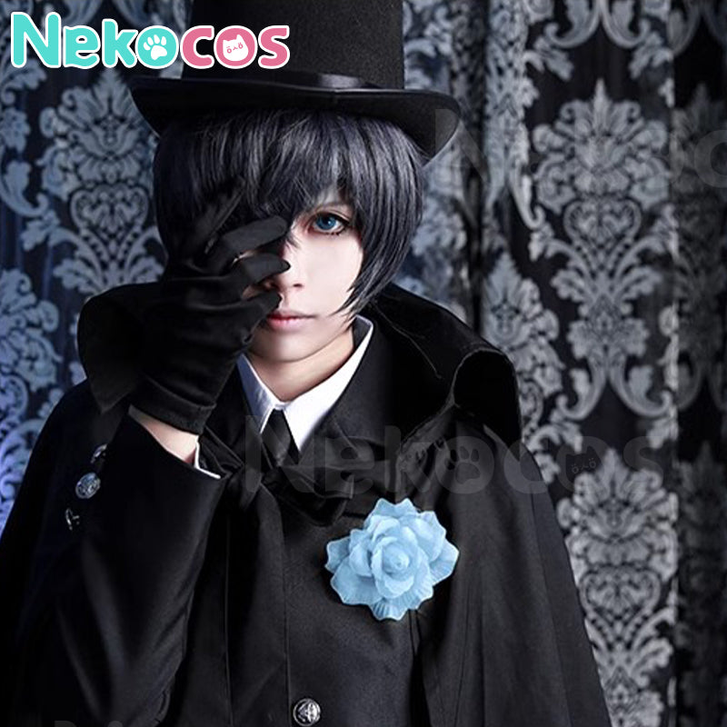 【Nekocos】Anime Black Butler Ciel Phantomhive Funeral Cosplay Uniform Costume | In Stock