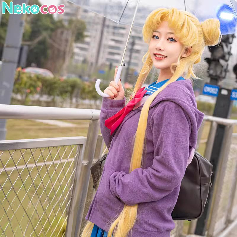 【Nekocos】Anime Cosplay Usagi Tsukino Zipper Hoodie Cosplay Costume | In Stock