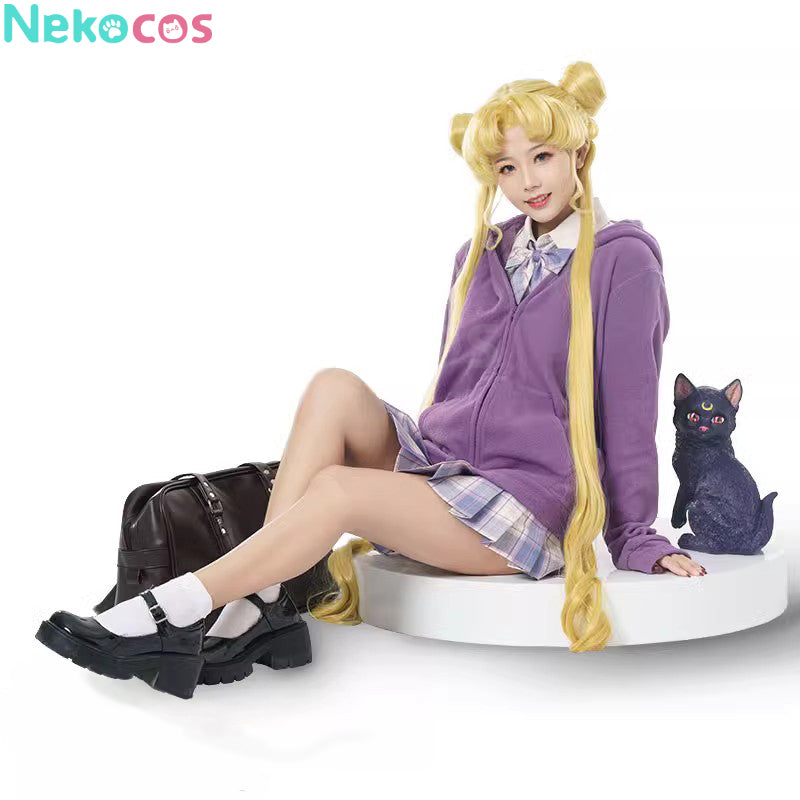 【Nekocos】Anime Cosplay Usagi Tsukino Zipper Hoodie Cosplay Costume | In Stock