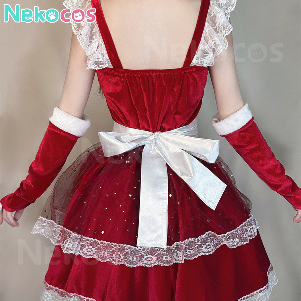 【Nekocos】Christmas Costume Women'S Cosplay Maid Outfit Suspender Dress | In Stock