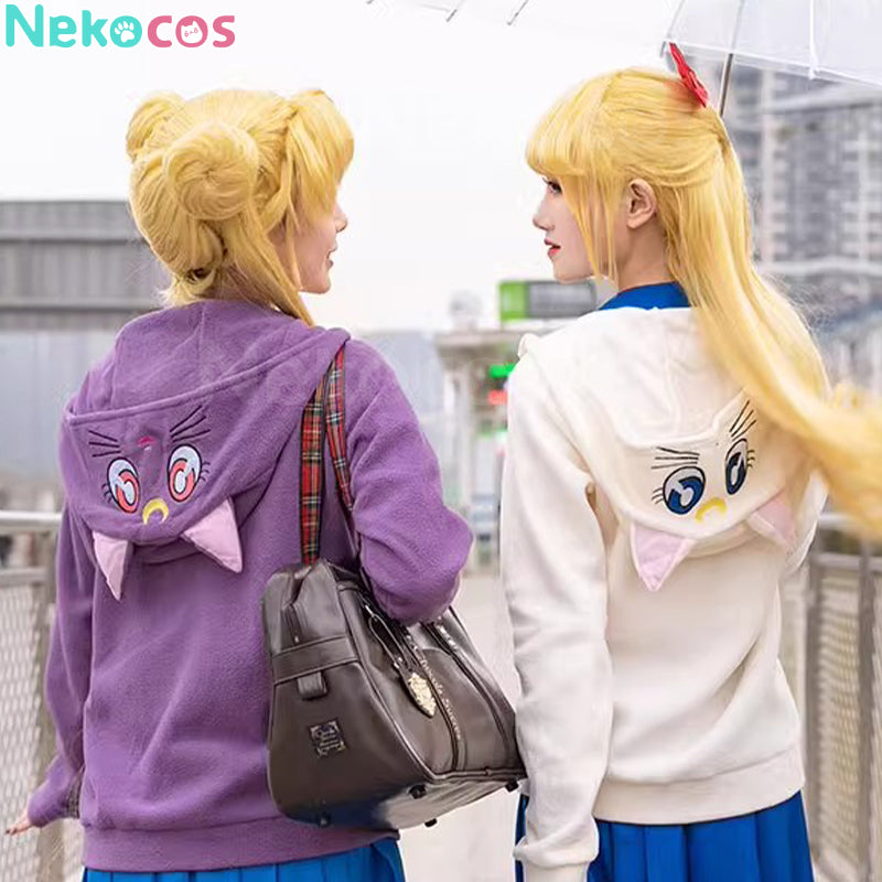 【Nekocos】Anime Cosplay Usagi Tsukino Zipper Hoodie Cosplay Costume | In Stock