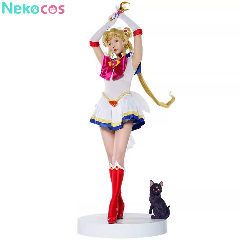 【Auf Lager】Anime Sailor Moon SuperS Cosplay Sailor Moon Usagi Tsukino Kampfanzug Cosplay Kostüm