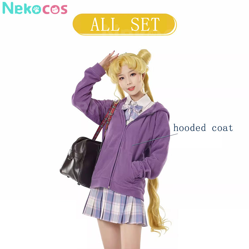 【Nekocos】Anime Cosplay Usagi Tsukino Zipper Hoodie Cosplay Costume | In Stock