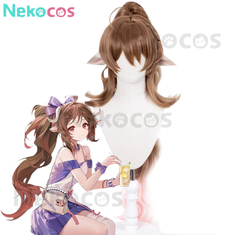 【Nekocos】Game Arknights Cosplay Eyjafjalla the Hvít Aska Cosplay Wig | In Stock