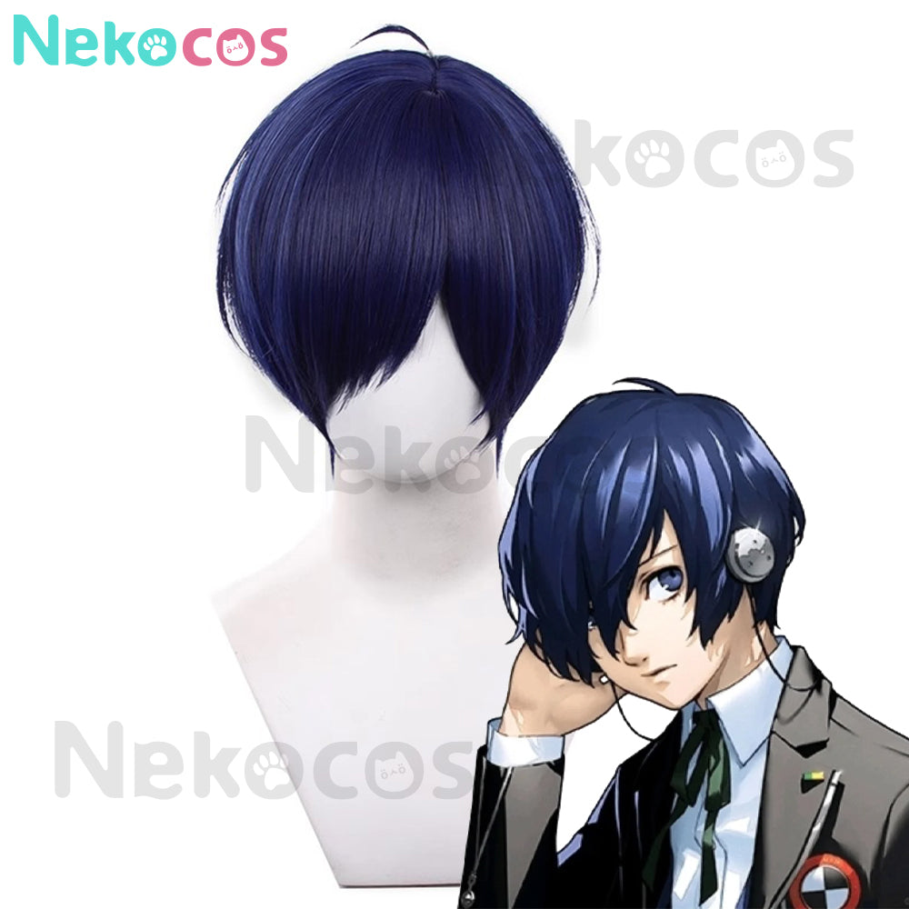 【Nekocos】Game Persona 3 Cosplay Makoto Yuki Battle Suit Cosplay Wig | In Stock
