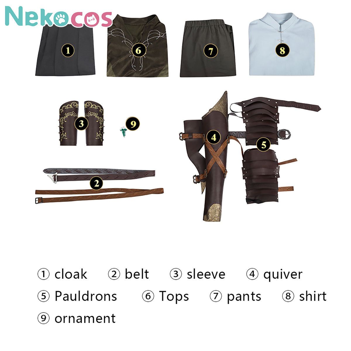 【Nekocos】Movie Cosplay Costume Halloween Cape Standard Collar Custom Christmas Cosplay Costume | Custom-Tailor
