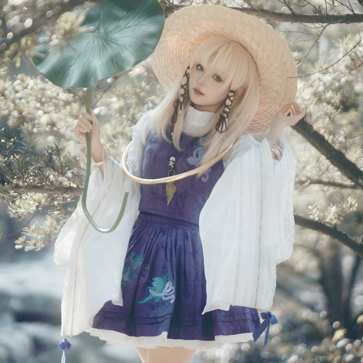 【Nekocos】Game Cosplay Suwako Moriya Cosplay Costume Premium Edition
