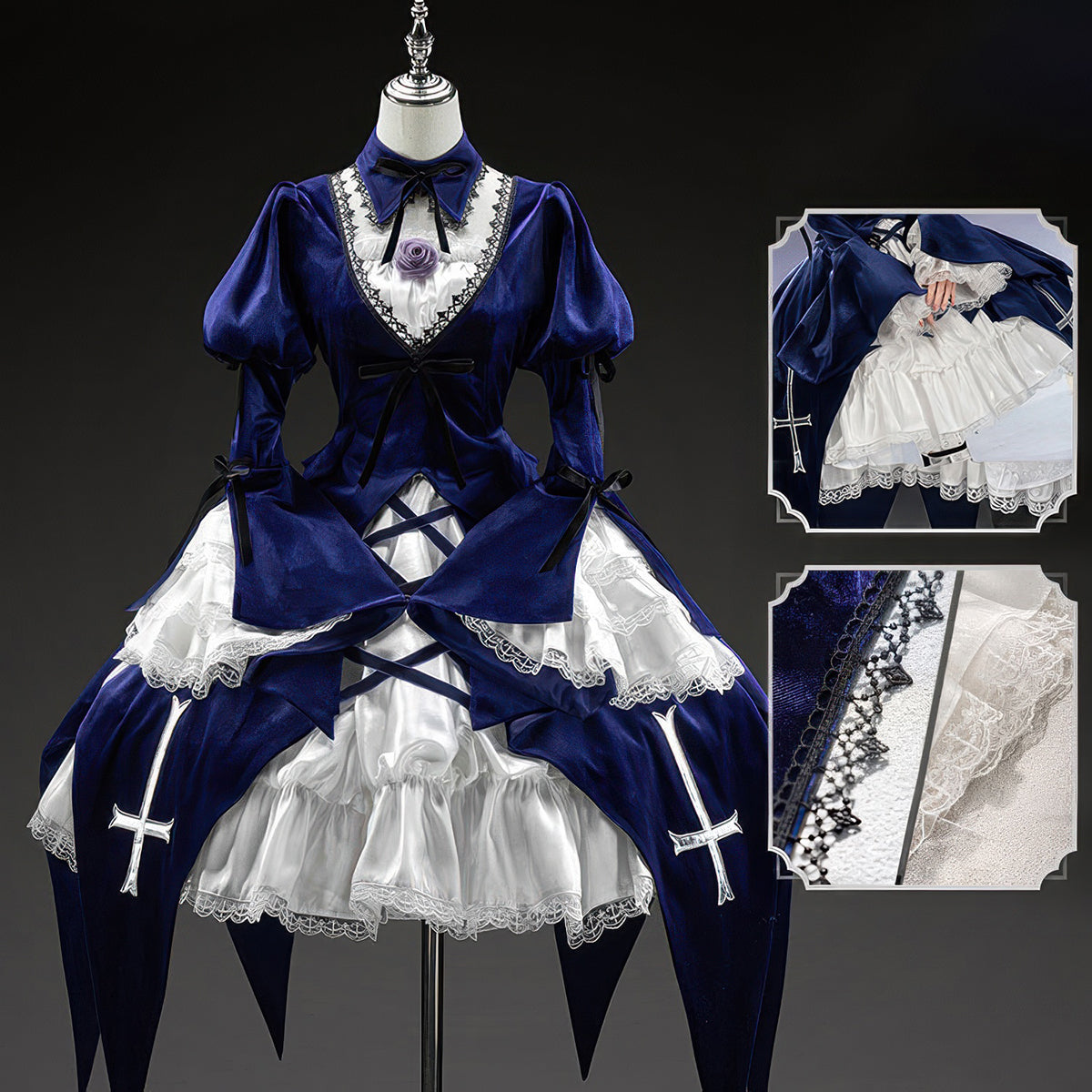 Suigintou Mercury Lamp Cosplay Costume - Premium Custom EditionAnime,Costume,Rozen Maiden