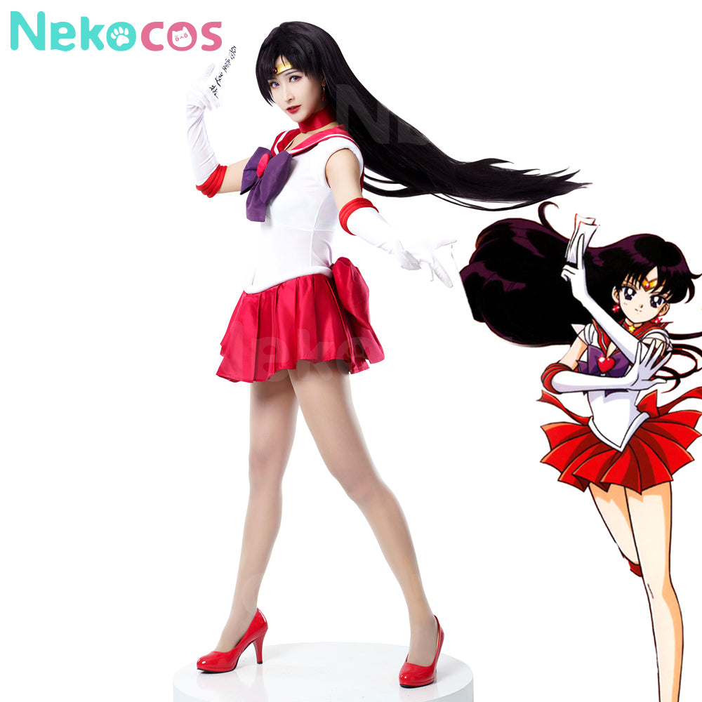 【Nekocos】Anime Sailor Moon Cosplay Sailor Mars Rei Hino Battle Suit Cosplay Costume Premium Edition | In Stock