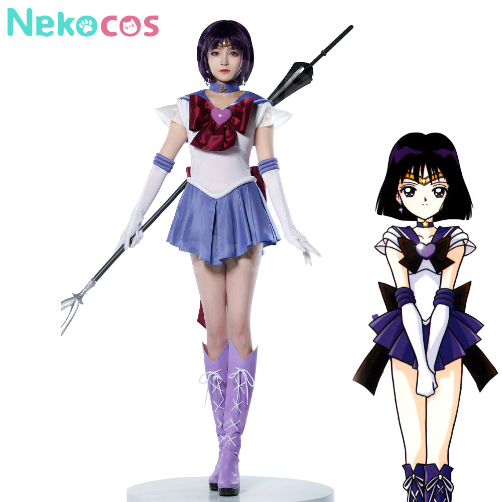 【Nekocos】Anime Sailor Moon SuperS Cosplay Sailor Saturn Hotaru Tomoe Battle Suit Cosplay Costume Premium Edition | In Stock