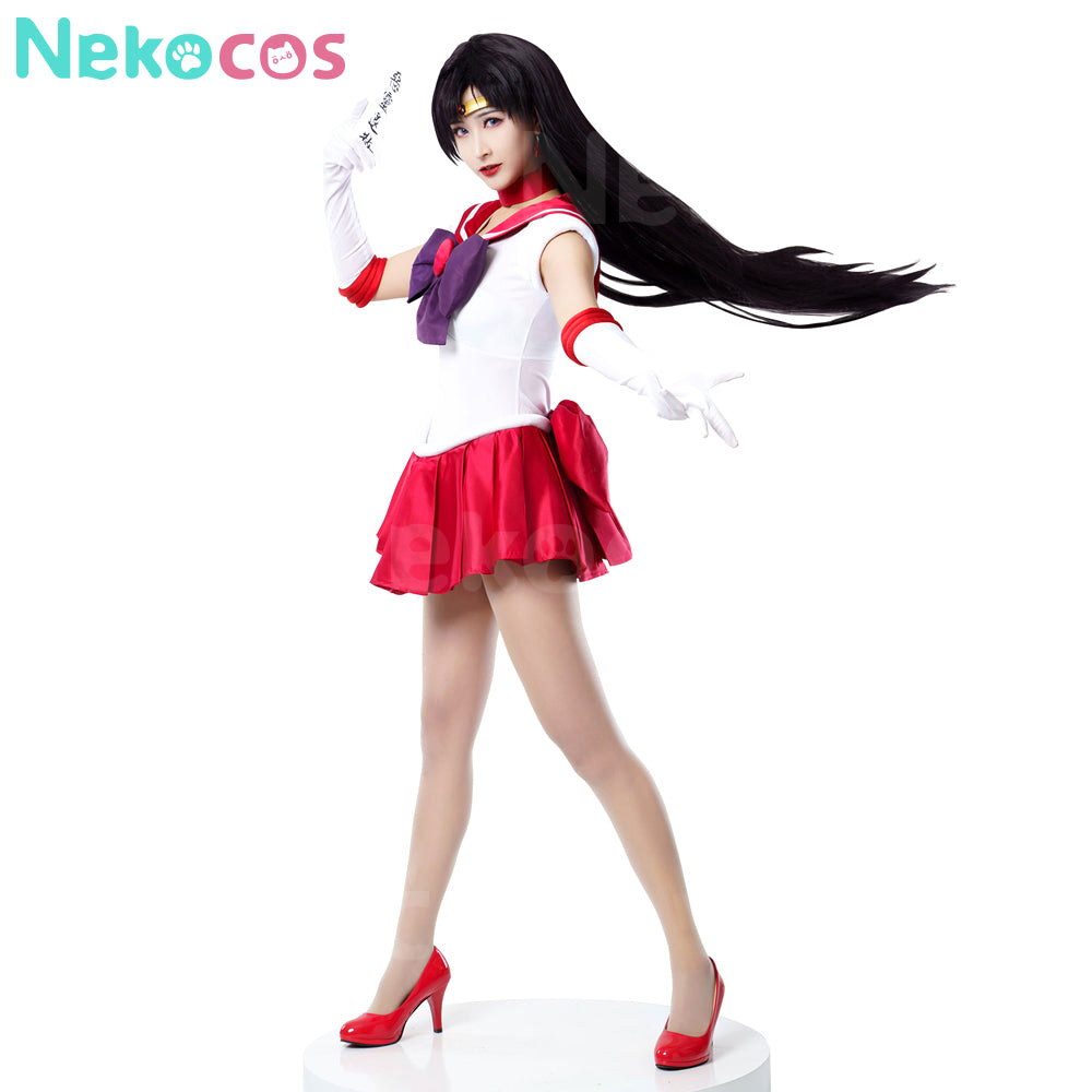 【Nekocos】Anime Sailor Moon Cosplay Sailor Mars Rei Hino Battle Suit Cosplay Costume Premium Edition | In Stock