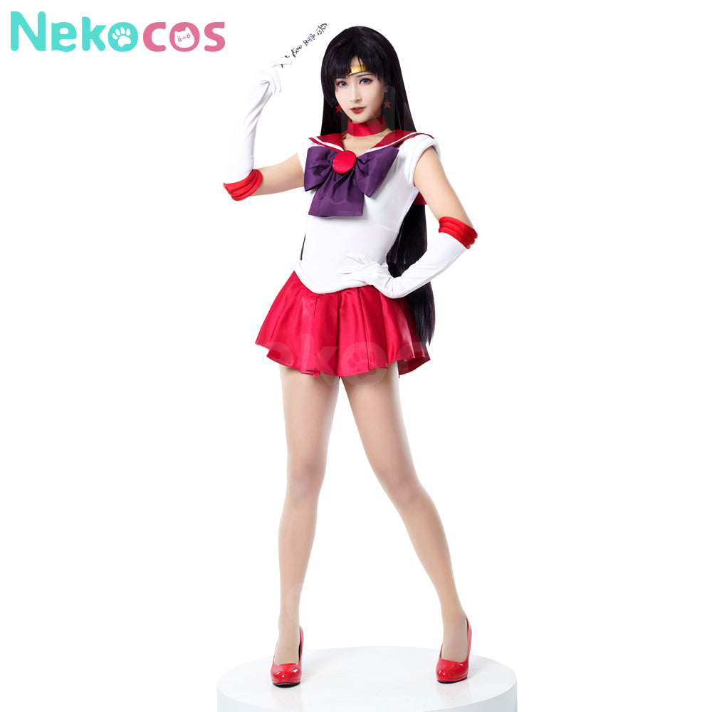 【Nekocos】Anime Sailor Moon Cosplay Sailor Mars Rei Hino Battle Suit Cosplay Costume Premium Edition | In Stock