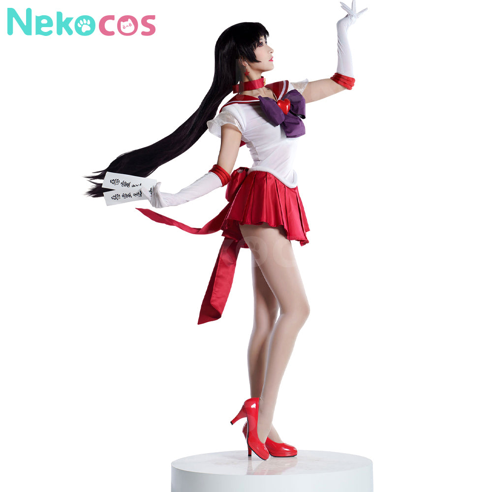 【Nekocos】Anime Sailor Moon SuperS Cosplay Sailor Mars Rei Hino Battle Suit Cosplay Costume Premium Edition | In Stock