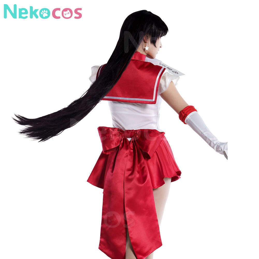 【Nekocos】Anime Sailor Moon SuperS Cosplay Sailor Mars Rei Hino Battle Suit Cosplay Costume Premium Edition | In Stock