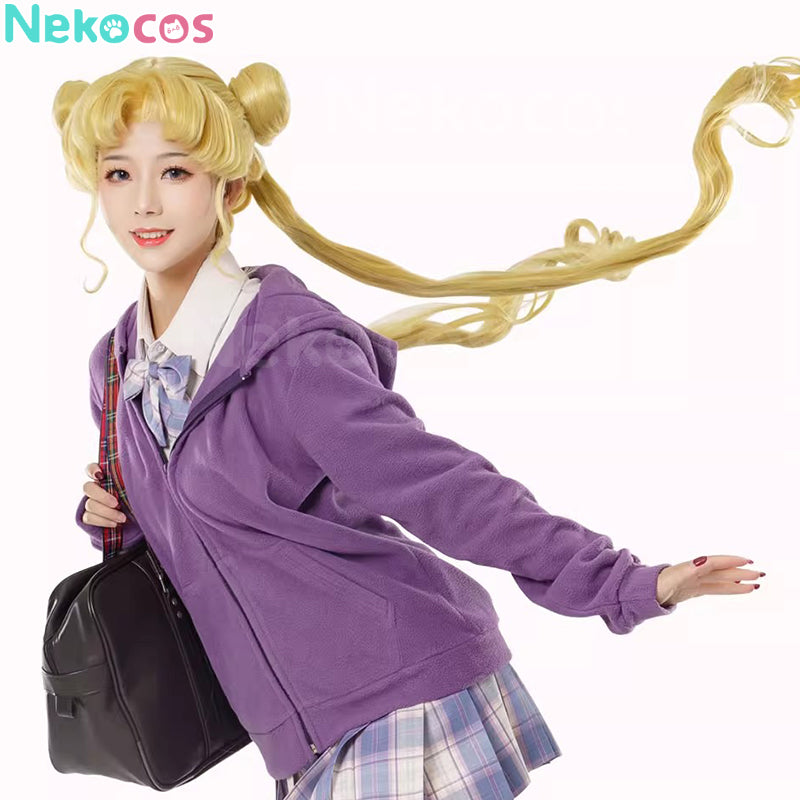 【Nekocos】Anime Cosplay Usagi Tsukino Zipper Hoodie Cosplay Costume | In Stock