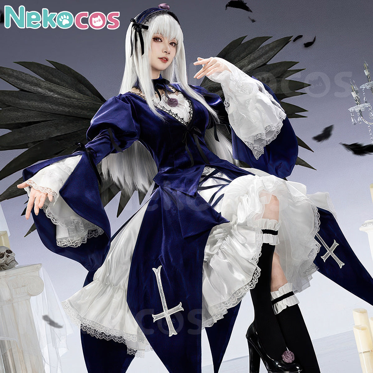 Suigintou Mercury Lamp Cosplay Costume - Premium Custom EditionAnime,Costume,Rozen Maiden