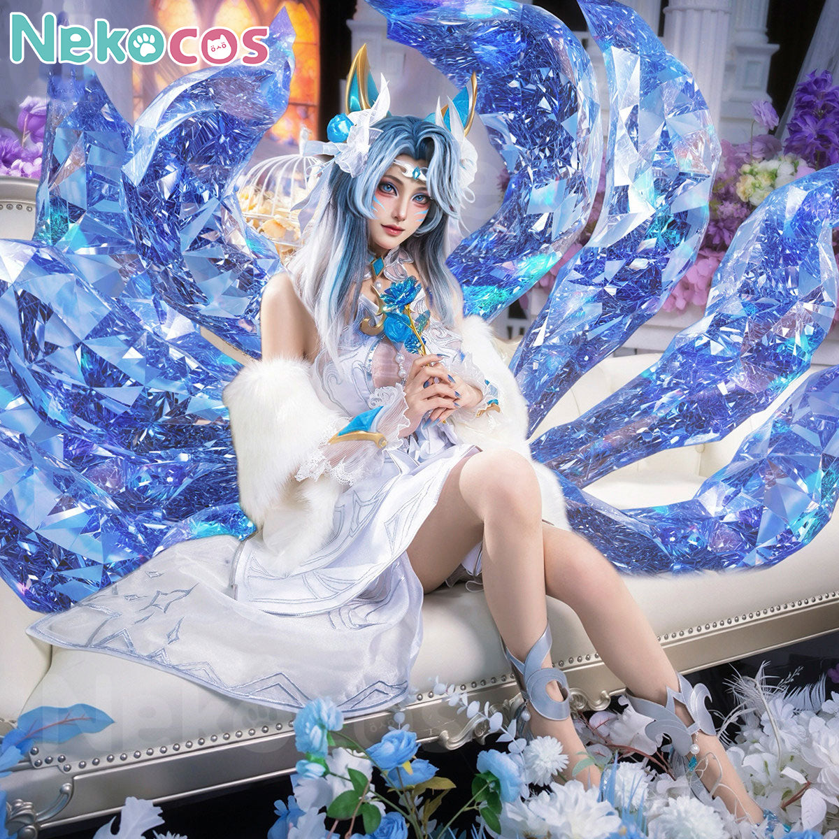 Ahri Crystal Rose Cosplay Costume - Premium Custom EditionCostume,Game,League of Legends