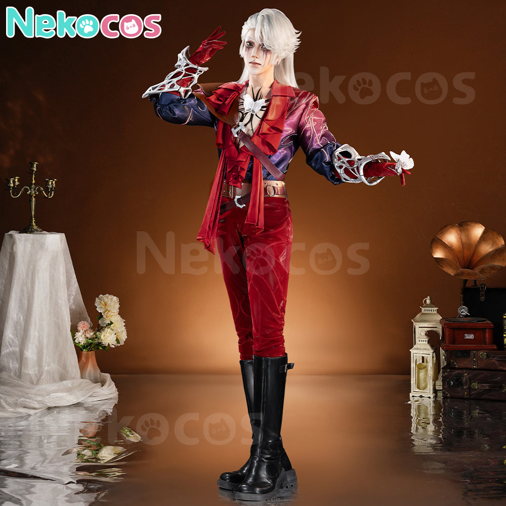 【Nekocos】Game Identity V Cosplay Mercenary Naib Subedar Man in Red Cosplay Costume Premium Edition | In Stock