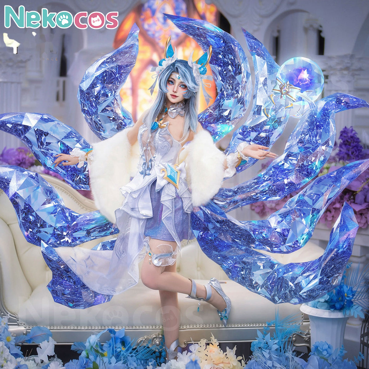 Ahri Crystal Rose Cosplay Costume - Premium Custom EditionCostume,Game,League of Legends