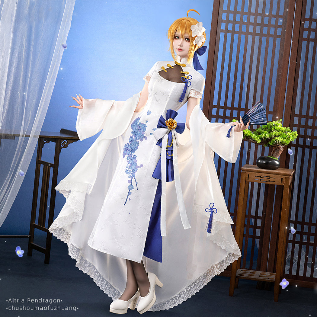 【Nekocos】Game Fate Grand Order Cosplay 4th anniversary Altria Pendragon Cosplay Costume | In Stock