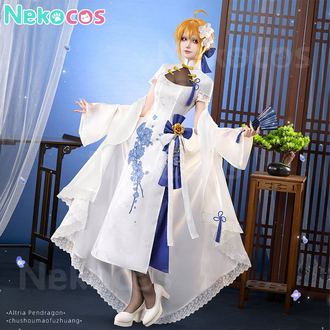 【Nekocos】Game Fate Grand Order Cosplay 4th anniversary Altria Pendragon Cosplay Costume | In Stock