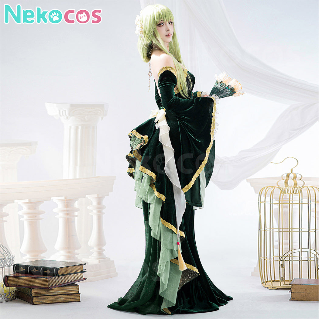 【Nekocos】Anime Code Geass Cosplay C.C. Dark Green Dress Cosplay Costume Premium Edition | In Stock
