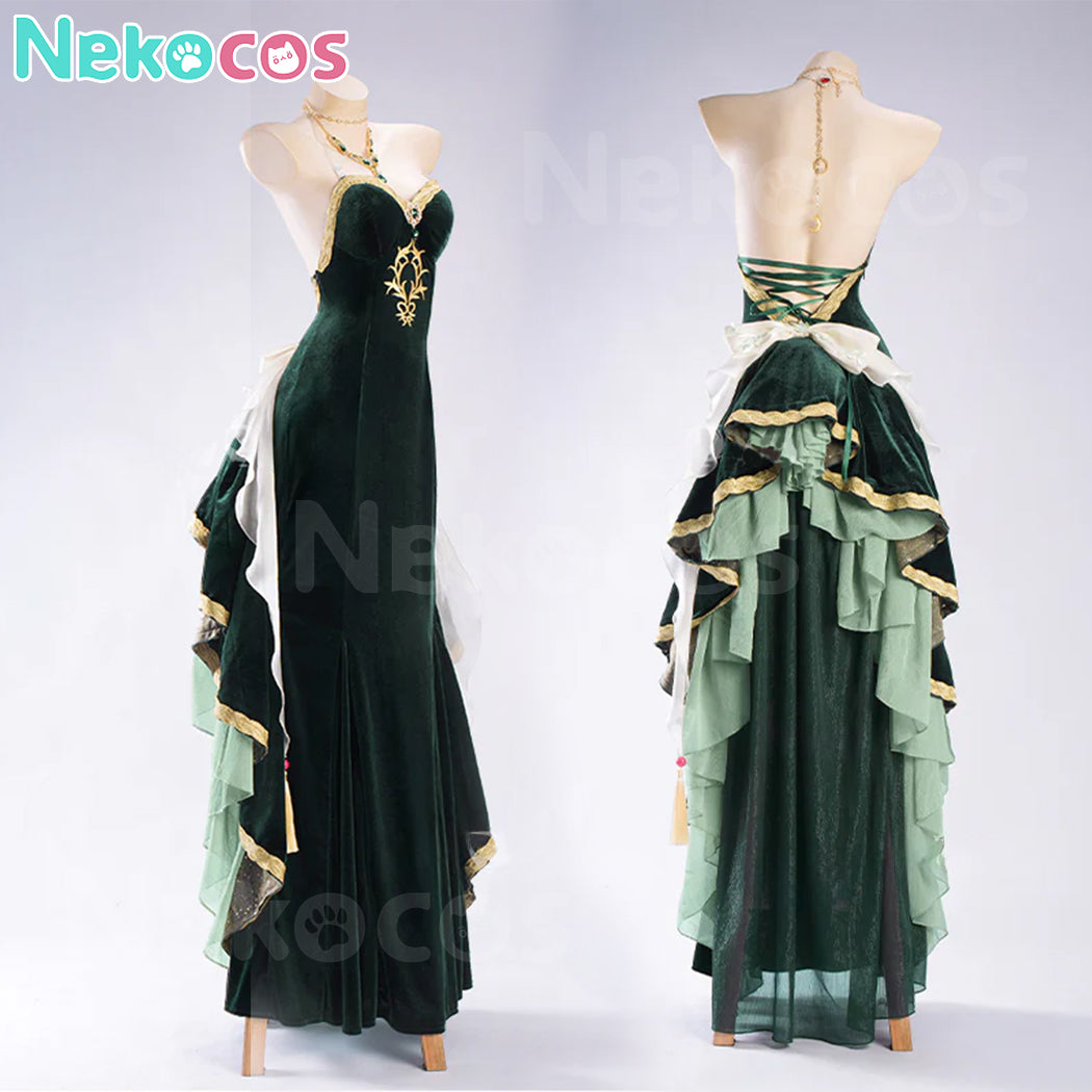 【Nekocos】Anime Code Geass Cosplay C.C. Dark Green Dress Cosplay Costume Premium Edition | In Stock