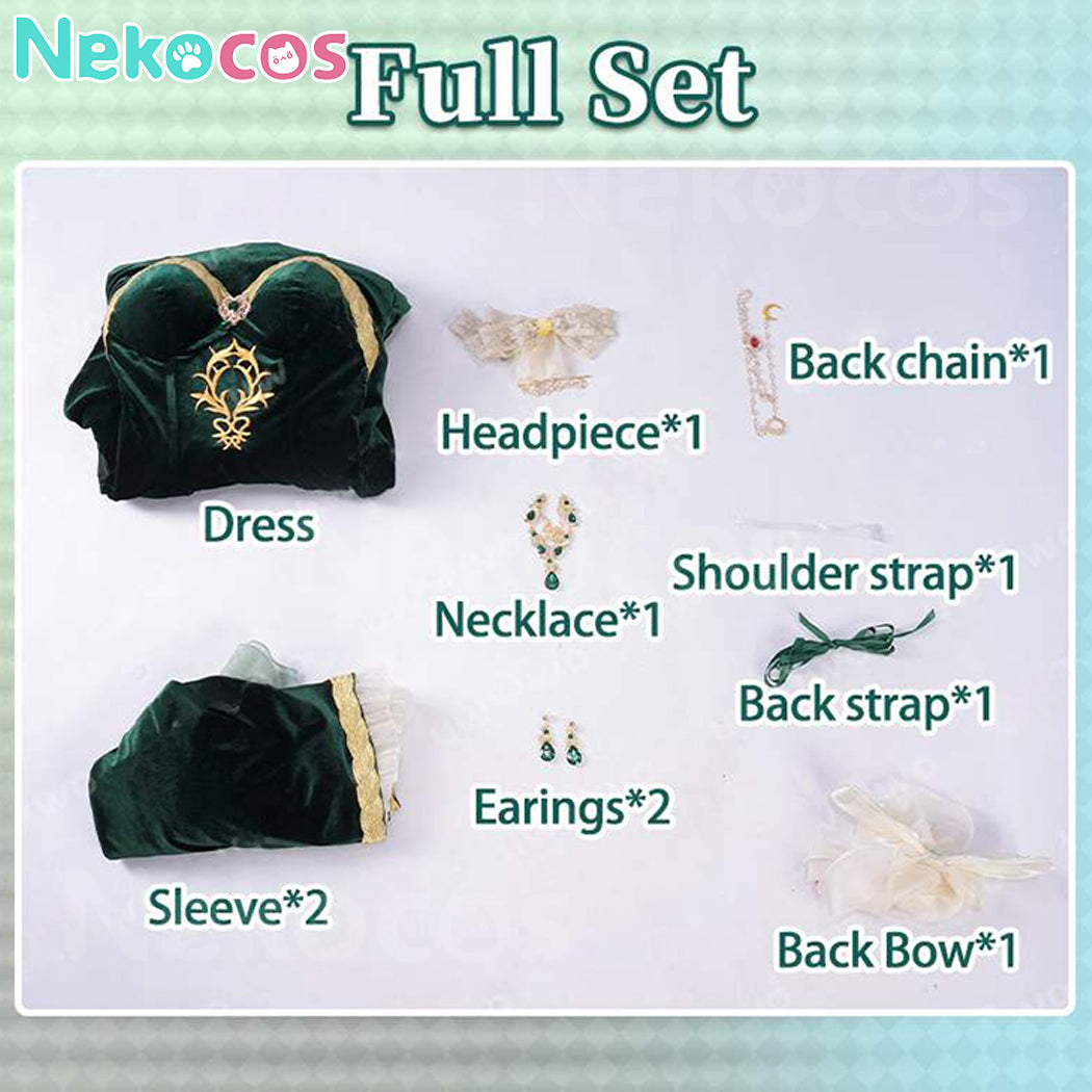 【Nekocos】Anime Code Geass Cosplay C.C. Dark Green Dress Cosplay Costume Premium Edition | In Stock