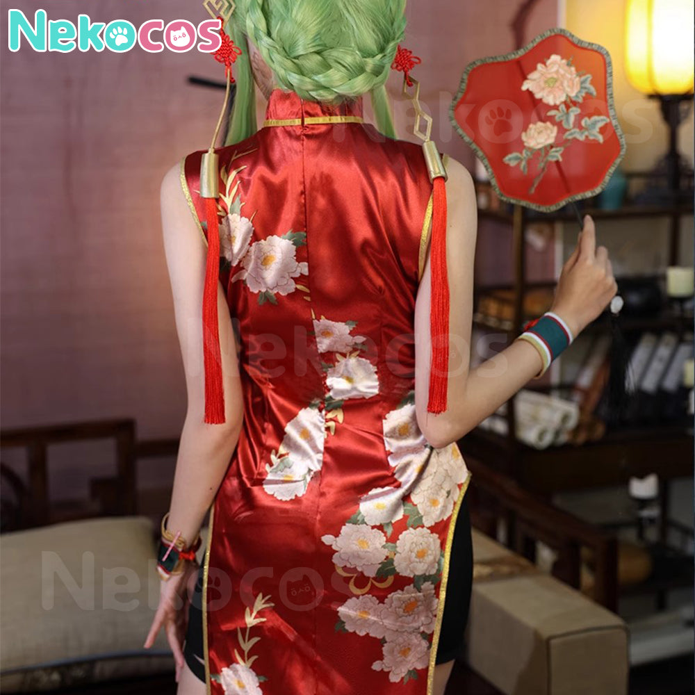 【Nekocos】Anime Code Geass Cosplay C.C. Christmas Cheongsam Cosplay Costume | In Stock
