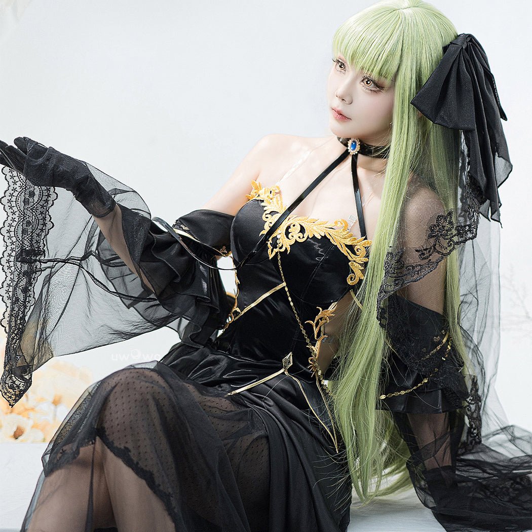 ăNekocosăAnime Code Geass Cosplay C.C. Black Dress Cosplay Costume Premium Edition | In Stock