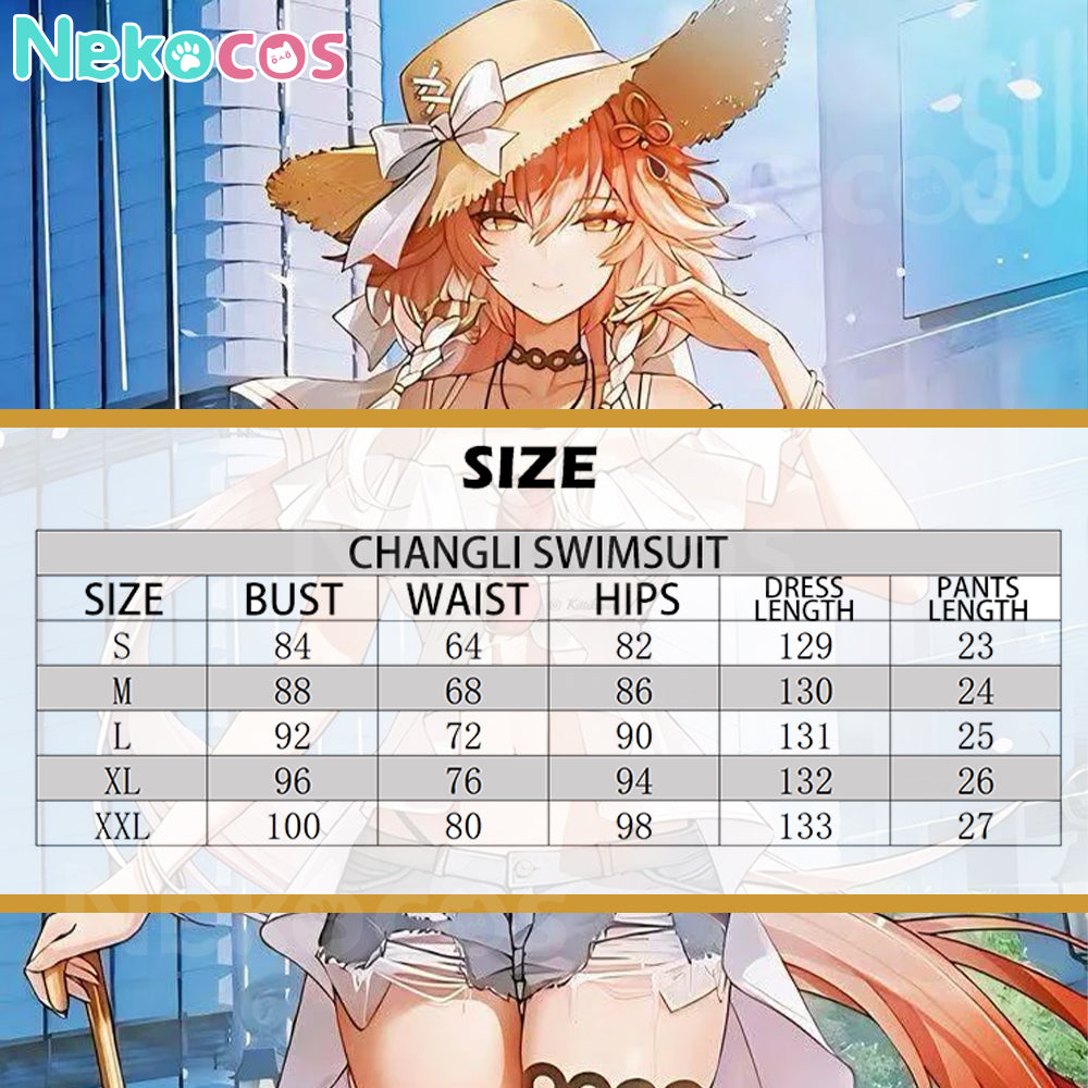 【Nekocos】Game Wuthering Waves Cosplay Changli Swimsuit Cosplay Costume | Custom-Tailor
