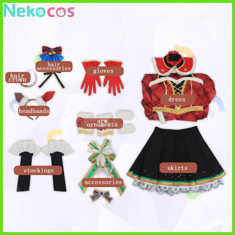 【Nekocos】Game Uma Musume Pretty Derby Cosplay Daiwa Scarlet Christmas Cosplay Costume | Custom-Tailor