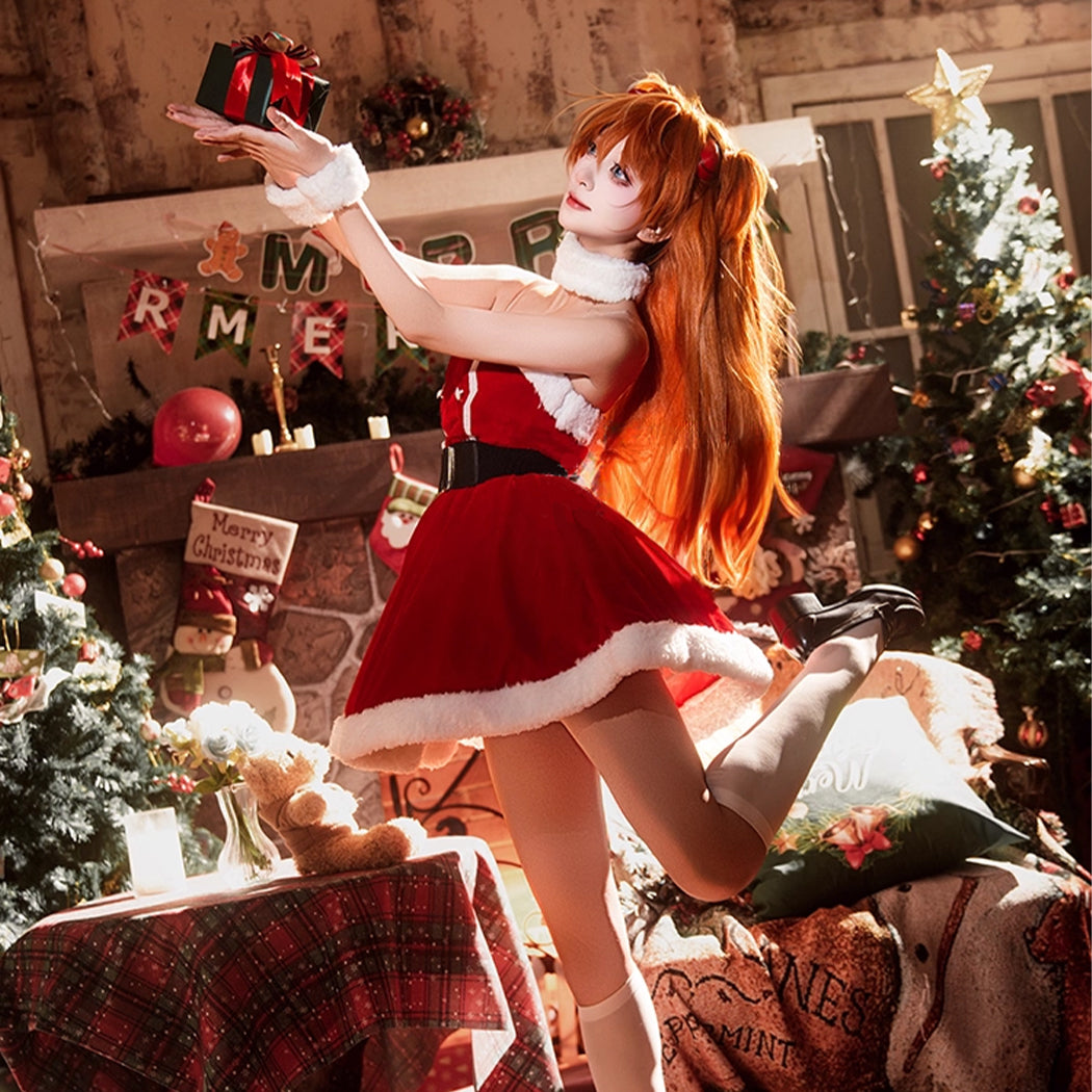 【Nekocos】Game Cosplay Ayanami Rei&Asuka Langley Soryu Christmas Cosplay Costume | In Stock