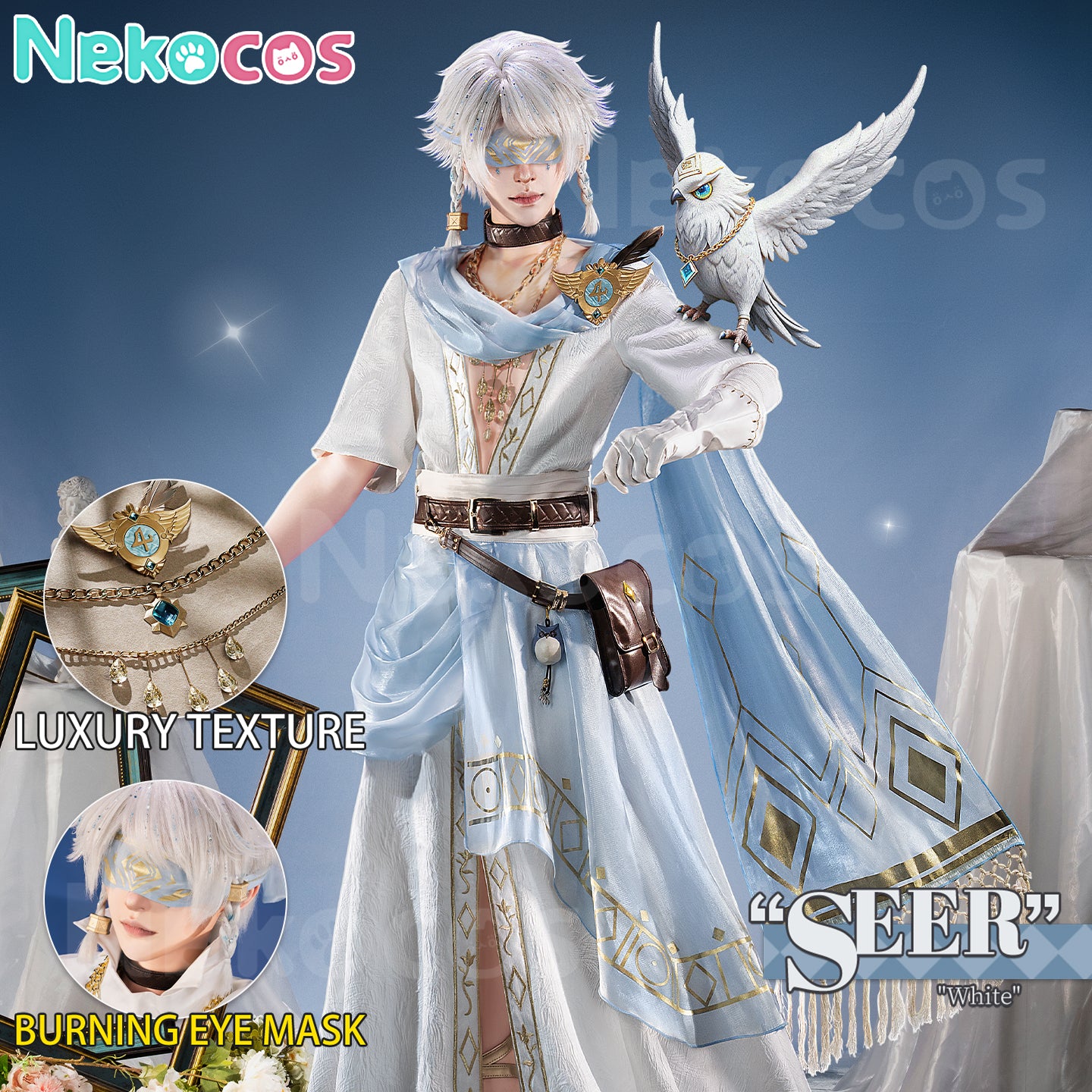 【Nekocos】Game Identity Ⅴ Cosplay Pure White Prophet Cosplay Costume Premium Edition | Custom-Tailor