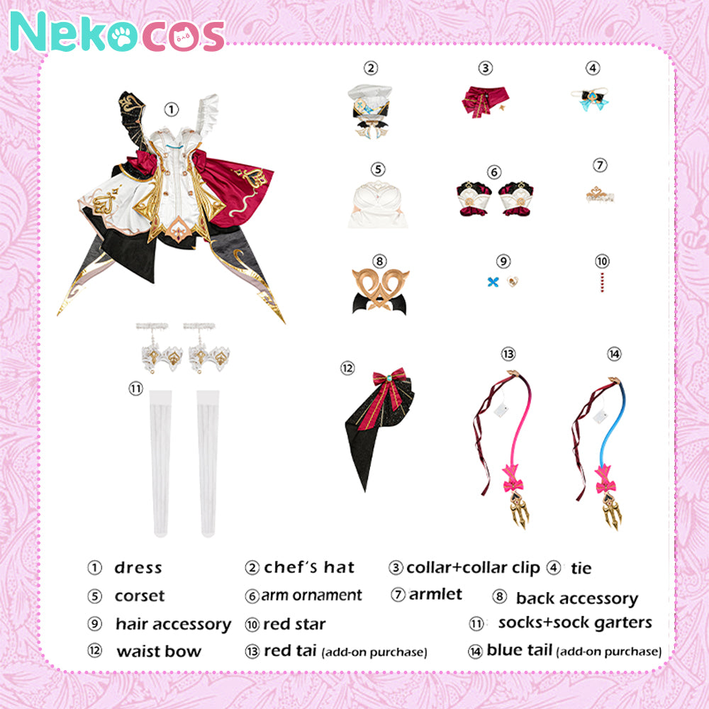 【Nekocos】Game Genshin Impact Cosplay Escoffier Costume Premium Edition | Custom-Tailor