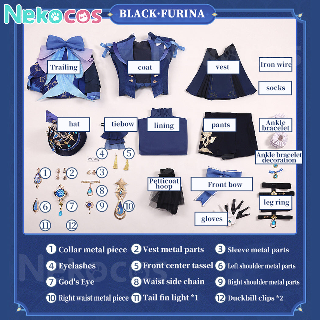 【Nekocos】Game Genshin Impact Cosplay Furina Cosplay Costume Premium Edition | Custom-Tailor