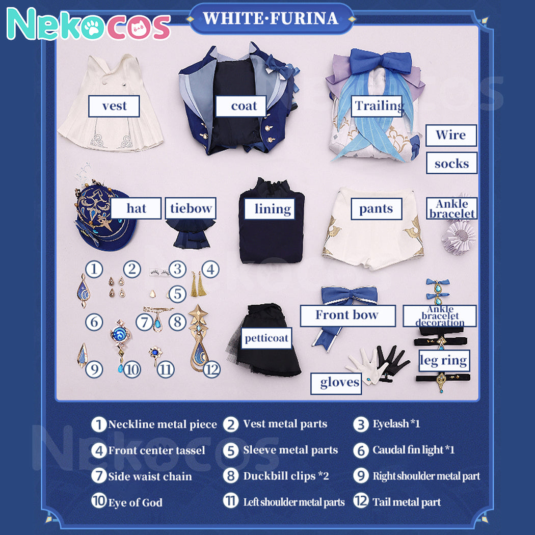 【Nekocos】Game Genshin Impact Cosplay Furina Cosplay Costume Premium Edition | Custom-Tailor
