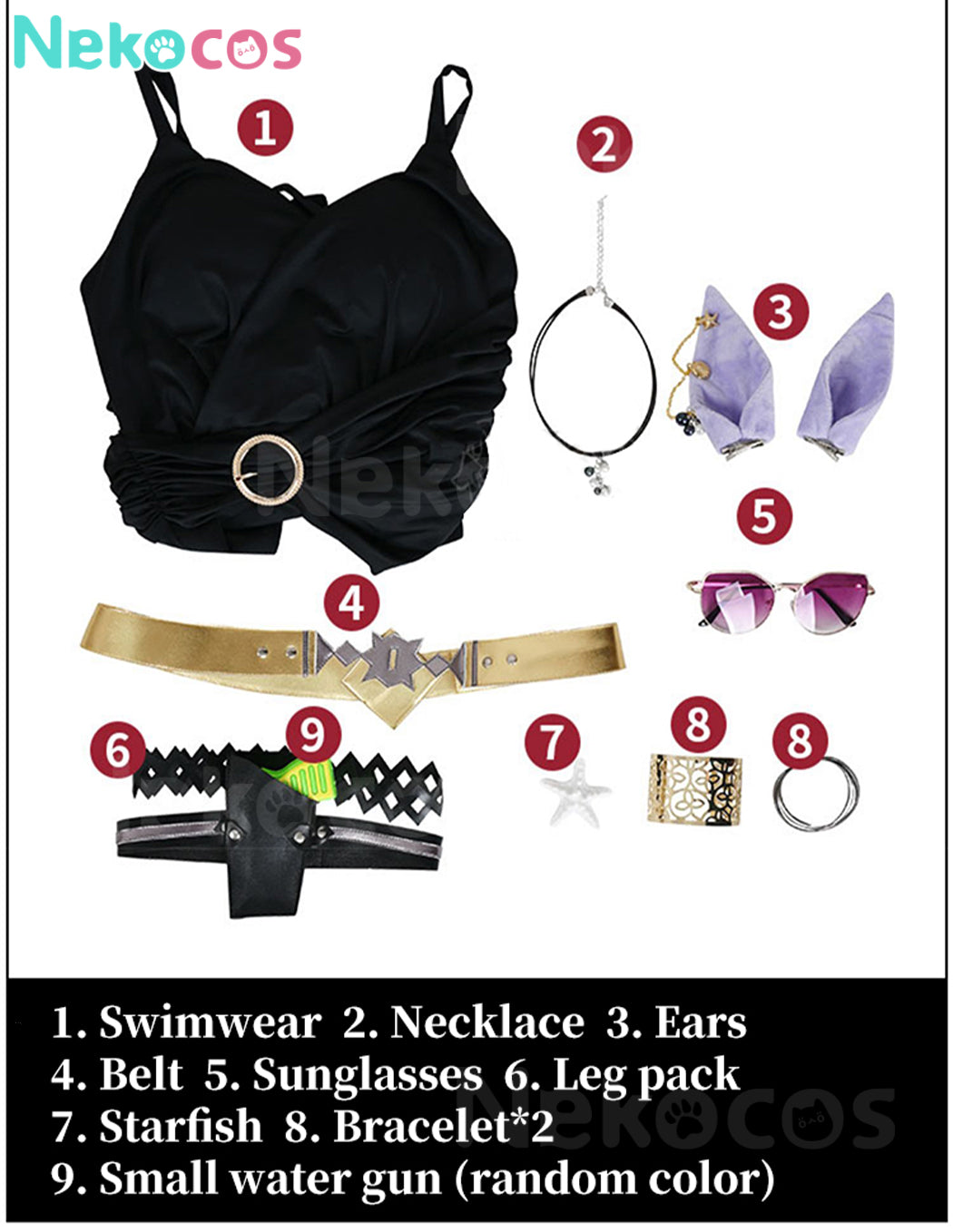 【Nekocos】Game Uma Musume Pretty Derby Cosplay Gold Ship Swimsuit Cosplay Costume | Custom-Tailor