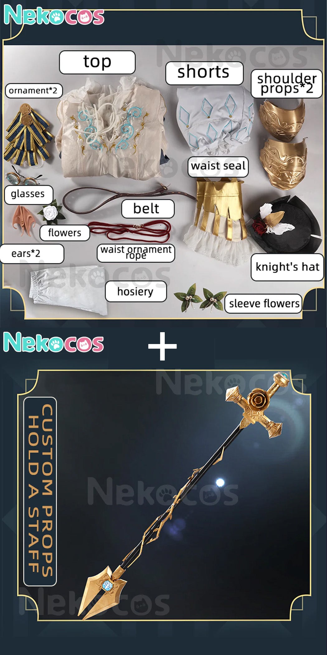 【Nekocos】Game Identity V Cosplay Grave Keeper Half-Elf Knight Cosplay Costume | Custom-Tailor