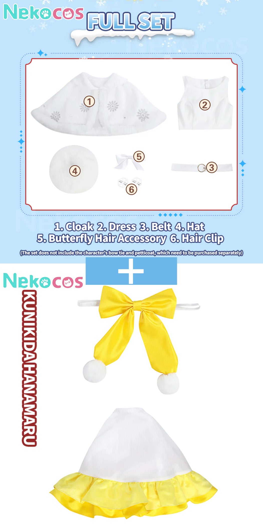 【Nekocos】Anime LoveLive! Aqours Choir Style Christmas Winter Furry Mid Length Dress Cosplay Costume | Custom-Tailor