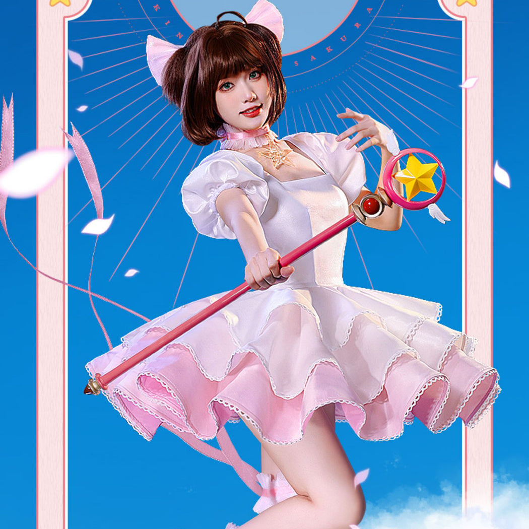 【Nekocos】Anime Cardcaptor Sakura Cosplay Kinomoto Sakura Cosplay Costume | In Stock