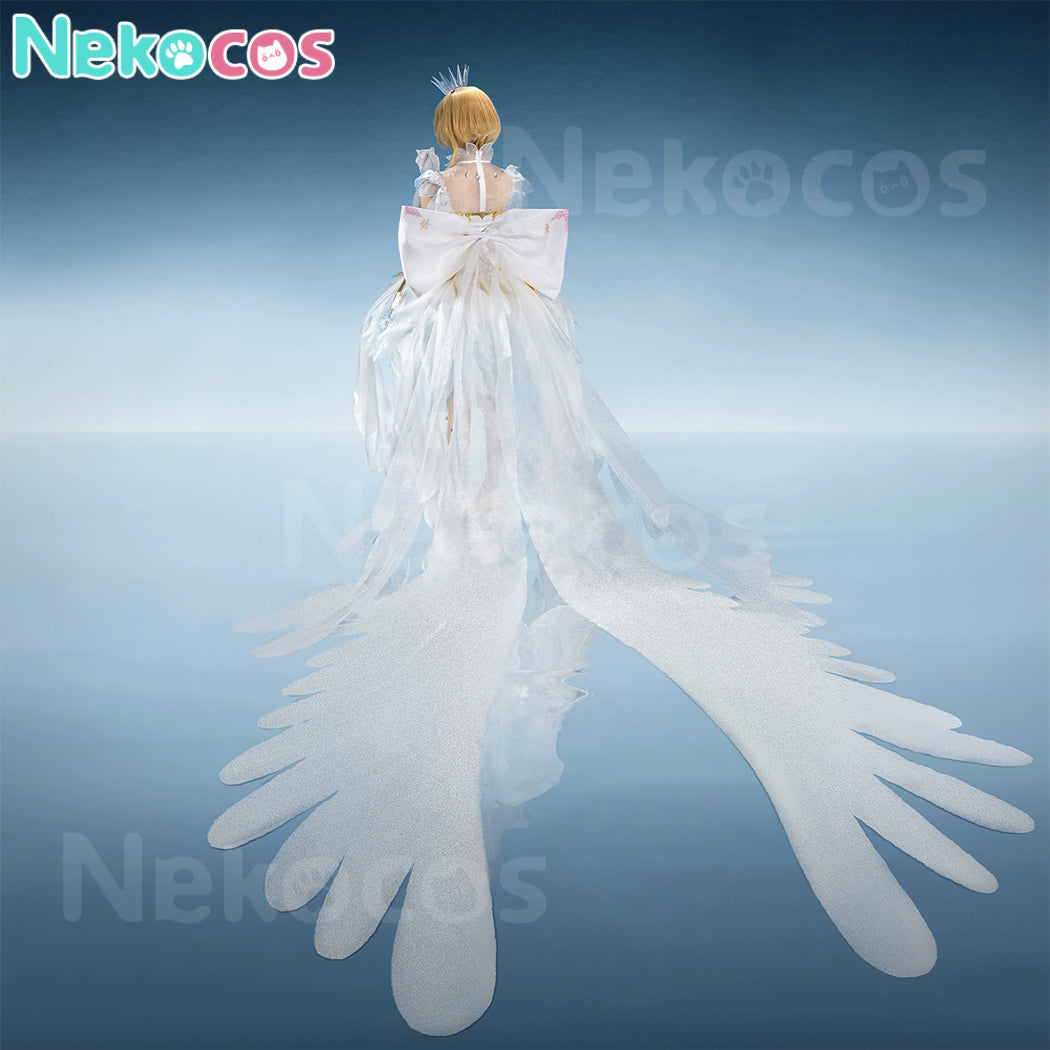 【Nekocos】Anime Cardcaptor Sakura Cosplay Kinomoto Sakura Kinomoto Sakura Snow Angel from the Clear Card Cosplay Costume Premium Edition | Custom-Tailor