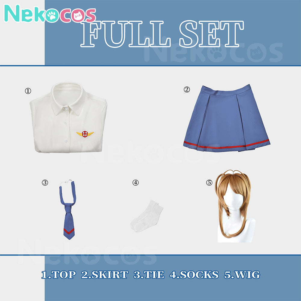 【Nekocos】Anime Cardcaptor Sakura Cosplay Kinomoto Sakura School Uniform Cosplay Costume | In Stock