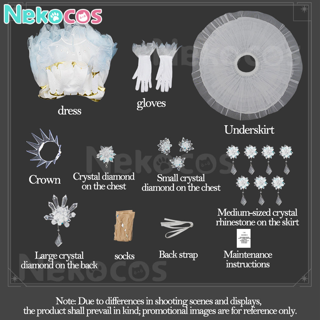 【Nekocos】Anime Cardcaptor Sakura Cosplay Kinomoto Sakura Kinomoto Sakura Snow Angel from the Clear Card Cosplay Costume Premium Edition | Custom-Tailor