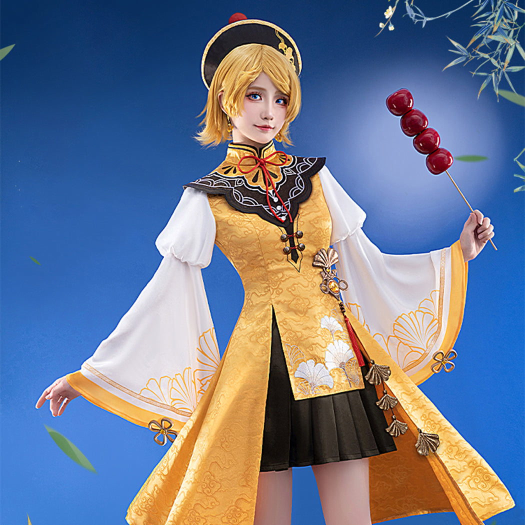 【Nekocos】Vocaloid Kagamine Rin & Len Cosplay Kagamine Rin Little Taoist Priest Cosplay Costume | In Stock