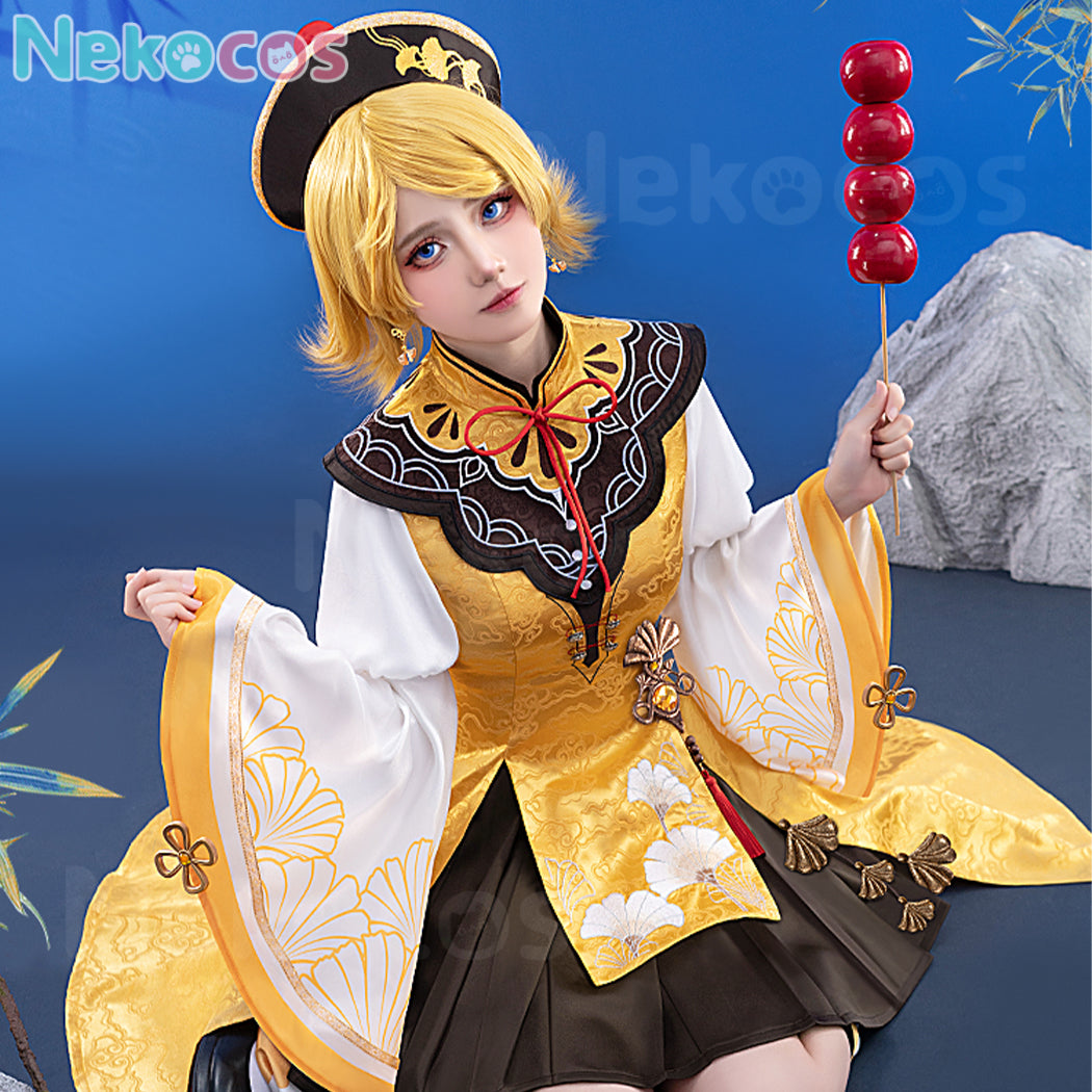 【Nekocos】Vocaloid Kagamine Rin & Len Cosplay Kagamine Rin Little Taoist Priest Cosplay Costume | In Stock
