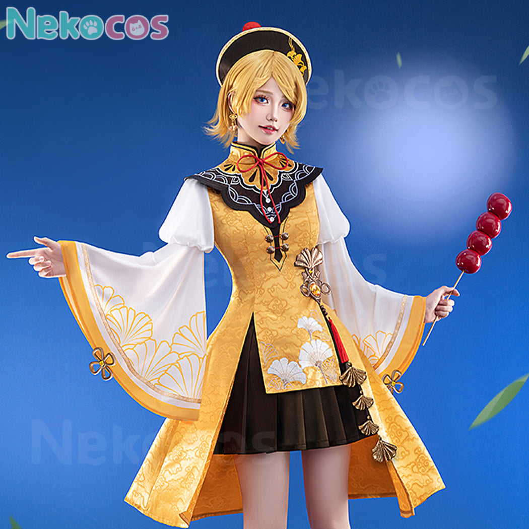 【Nekocos】Vocaloid Kagamine Rin & Len Cosplay Kagamine Rin Little Taoist Priest Cosplay Costume | In Stock