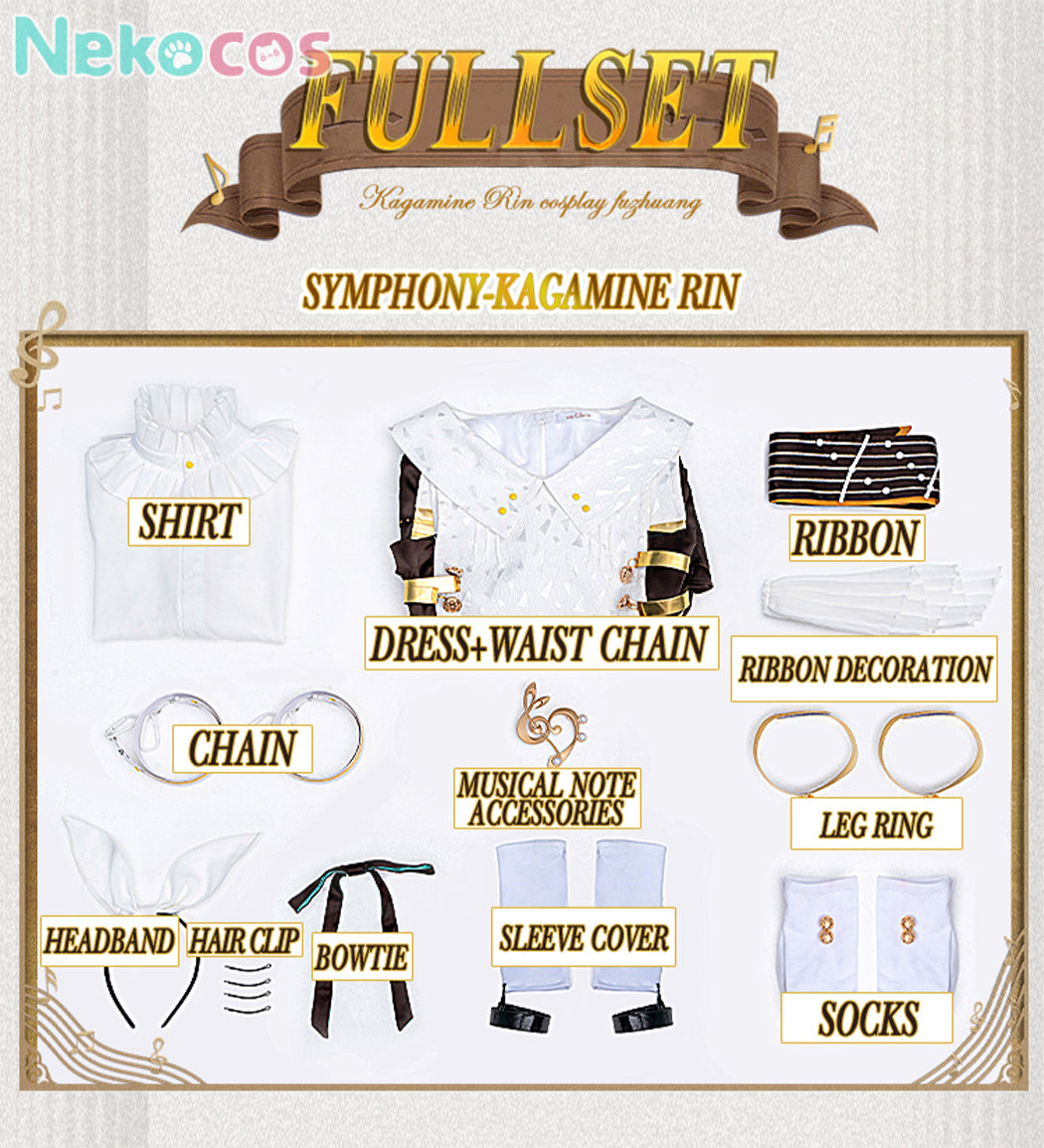 【Nekocos】Vocaloid Hatsune Miku x Kagamine Rin & Len Cosplay Kagamine Rin Cosplay Costume | In Stock